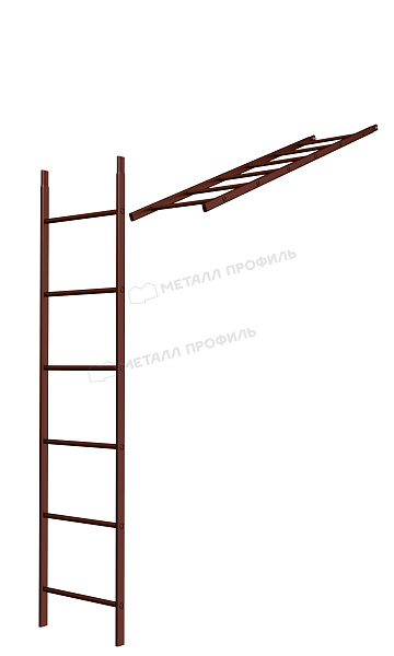 Лестница кровельная стеновая дл. 1860 мм без кронштейнов (8017) ― заказать в Ижевске по доступным ценам.