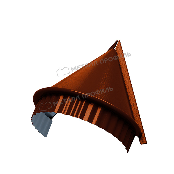 Такую продукцию, как Заглушка конька круглого конусная (AGNETA-03-Copper\Copper-0.5), можно заказать в Компании Металл Профиль.